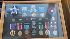 Vintage US Army WWII & Korean War Medal Shadow Purple Heart Military patches picture