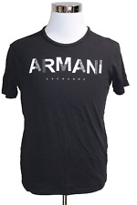 ARMANI EXCHANGE Men's Short Sleeve Big Box Logo T-Shirt Black Size Medium picture