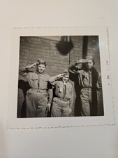 Vintage 1958 Boy Scouts Saluting Uniform Snapshot Photo 3 Boys 3.5x3.5 picture
