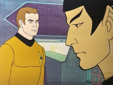 STAR TREK animation Cel Vintage 70’s Cartoons Cpt. Kirk And Spock Sci-fi Art I7 picture