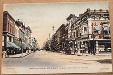 Old Leavenworth KS, Delaware Street, Hand Colored, County, Postcard picture