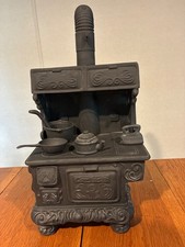 Vintage Arnel's Pottery Ceramic Comet Cookstove with Stovepipe and Accessories picture