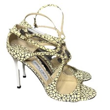 Jimmy Choo Mosaic Cage Geometric Furrow Sandals Black/Neutral Womens EU 38.5 8.5 picture