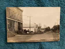 RPPC Hopkins Michigan Main Street Scene Beautiful Well Kept Photo Unposted c1910 picture