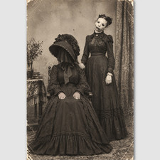 Creepy Women In Mourning Vintage Weird Odd Photo Print Oddity Victorian 262 picture