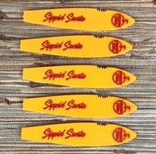 Tiki Swizzle Sticks Beachbum Berry's Sippin Santa Surfboard Swizzles 5 Yellow picture