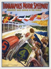 Vintage Indianapolis Motor Speedway Art Poster Print 1909 picture