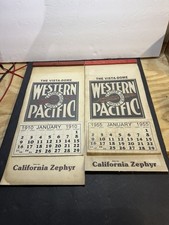 Two Western Pacific Railroad Calendars - 1910 & 1955 - The Vista Dome, 55 Incomp picture