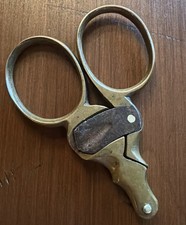 Antique English Brass Cheroot Cigar Cutter Scissors Victorian Edwardian UK Made picture