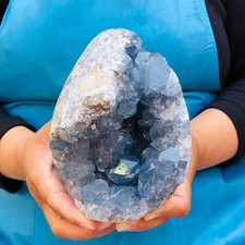 4.24 LB Large Natural Celestite Geode Crystal Cluster Healing Specimen 4564 picture
