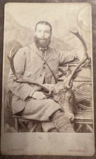 Antique Victorian CDV Photo Scottish Highland Stag Deer Hunting D Whyte Invernes picture