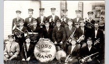 VOSS CONCERT BAND voss nd real photo postcard rppc north Dakota marching music picture