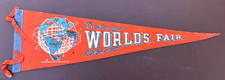 VINTAGE 1964 NEW YORK WORLDS FAIR PENNANT SOUVENIR BANNER QUEENS UNISPHERE 26