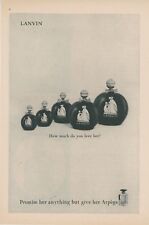 1961 Lanvin Arpege Perfume Ad How Much Do You Love Her Paris France French picture