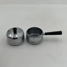 VTG 1930's Art Deco Keystonwear Chrome Creamer and Sugar Bowl Set MCM Kitchen picture