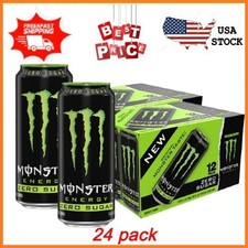 NEW 24 pack Monster Energy Zero Sugar, Sugar Free Energy Drink 16 Fl Oz FREESHIP picture