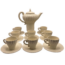 Vintage Franciscan Ware Swirl Teapot Espresso Tea Cup & Saucer California Set 17 picture