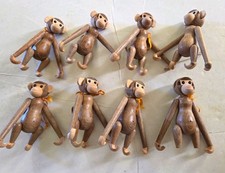 8 1950s mid centry modern Teak Danish Zoo Line Kay Bojesen Hanging Toy monkeys picture
