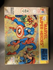 Vintage Marvel SUPER HEROES JIGSAW PUZZLE 1967 Marvelmania w ORIGINAL BOX picture