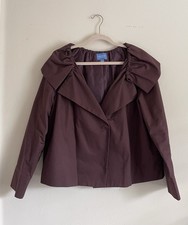 Simply Vera Vera Wang Urban Montage Portrait Collar Jacket - Wine/Burgundy picture