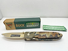 Vintage 1994 Camo Buck Knife, Ion Fusion, Made in USA,  model B180-CH-0 picture