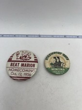 Vintage 1953 Winona Steamboat Days 1956 Beat Marion Homecoming Pinback Lot picture