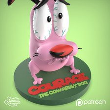 UNPAINTED Courage Cowardly Dog Coraje el Perro Cobarde 3D Printed Model Kit NR picture