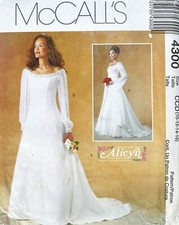 1990's McCall's  Alicyn Misses' Bridal Dress Pattern M4300 Size 10-16 UNCUT picture