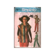 Vintage 1970s Simplicity 7614 Jiffy Sewing Pattern Misses Jacket Pants Size 12 picture
