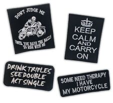 Don't Judge Me Keep Calm Some Need Therapy Biker Iron Sew on Embroidered patch picture