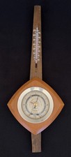 Vintage AIRGUIDE Weather Station Wall Thermometer Barometer MCM Mid Cent Chicago picture