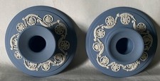Wedgwood Jasperware Blue Candlestick set. Excellent condition. picture