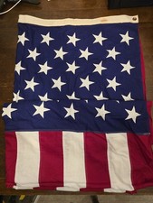 Vintage 1960s Valley Forge 50 Star American Flag USA 100% Bunting Sewn Stars picture