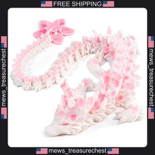 3D Printed Cherry Blossom Dragon Articulated Desk Decor Collectible picture