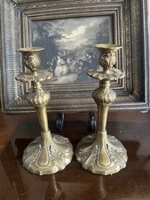 Vintage Candle Holder BAROQUE  STYLE ALTAR  Bronze French heavy 10tall picture