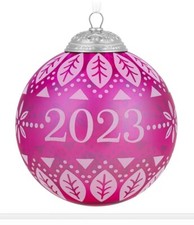 Hallmark Keepsake Christmas Commemorative 2023 Glass Ball Ornament 11th In Serie picture