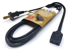 Replacement 6ft Power Cord for Vintage Solid State TV Stereo Radio 2-Prong Pin picture
