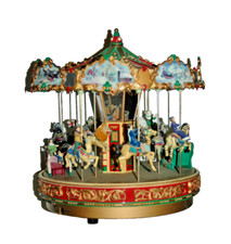 MR CHRISTMAS Holiday Merry Go Round Musical Animated Carousel *READ CONDITION* picture