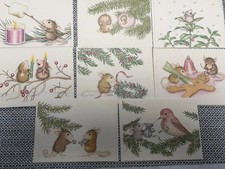 VINTAGE HOUSE-MOUSE DESIGNS Lot- 1993-lot of 14 Xmas cards w/ envelopes.  picture
