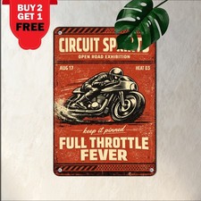 Vintage Two Wheels Motorcycle Art Plaque Classic Biker Home Metal Tin Sign picture