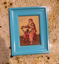 Vintage Signed Clown Photo Boo Boo Mini Bike Circus Color Snapshot 1970s picture