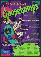 GOOSEBUMPS – Original 1997 Trade AD / poster – Mummy Skateboard Art – Scholastic picture