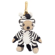 Burberry Thomas Bear Bag Charm Key Ring Zebra Leather Accessories picture