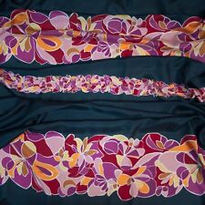 Etro mulberry silk fabric Abstract floral stripe Made in Italy 200x140cm. Defect picture
