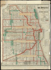 Vintage Map of Chicago Illinois 1892 Travel Poster Print picture