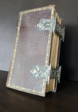 Antique 19thc dutch Bible Leather with Silver clasps 1851 picture