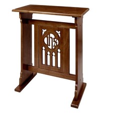 Florentine Credence Religious Table Walnut Maple Hardwood Church Furniture Stand picture