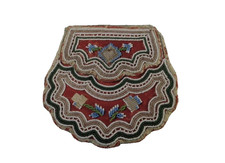 Early Iroquois Beaded Bag - RED/GREEN ca. 1830-1850   5.75