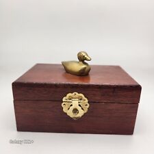 Vintage Men's valet Wooden Box Brass Duck Latch 6