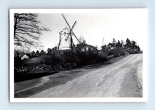 Old Vintage Photo STREET SCENE WINDMILL AND HOUSE SNAPSHOT PHOTOGRAPH PICTURE picture